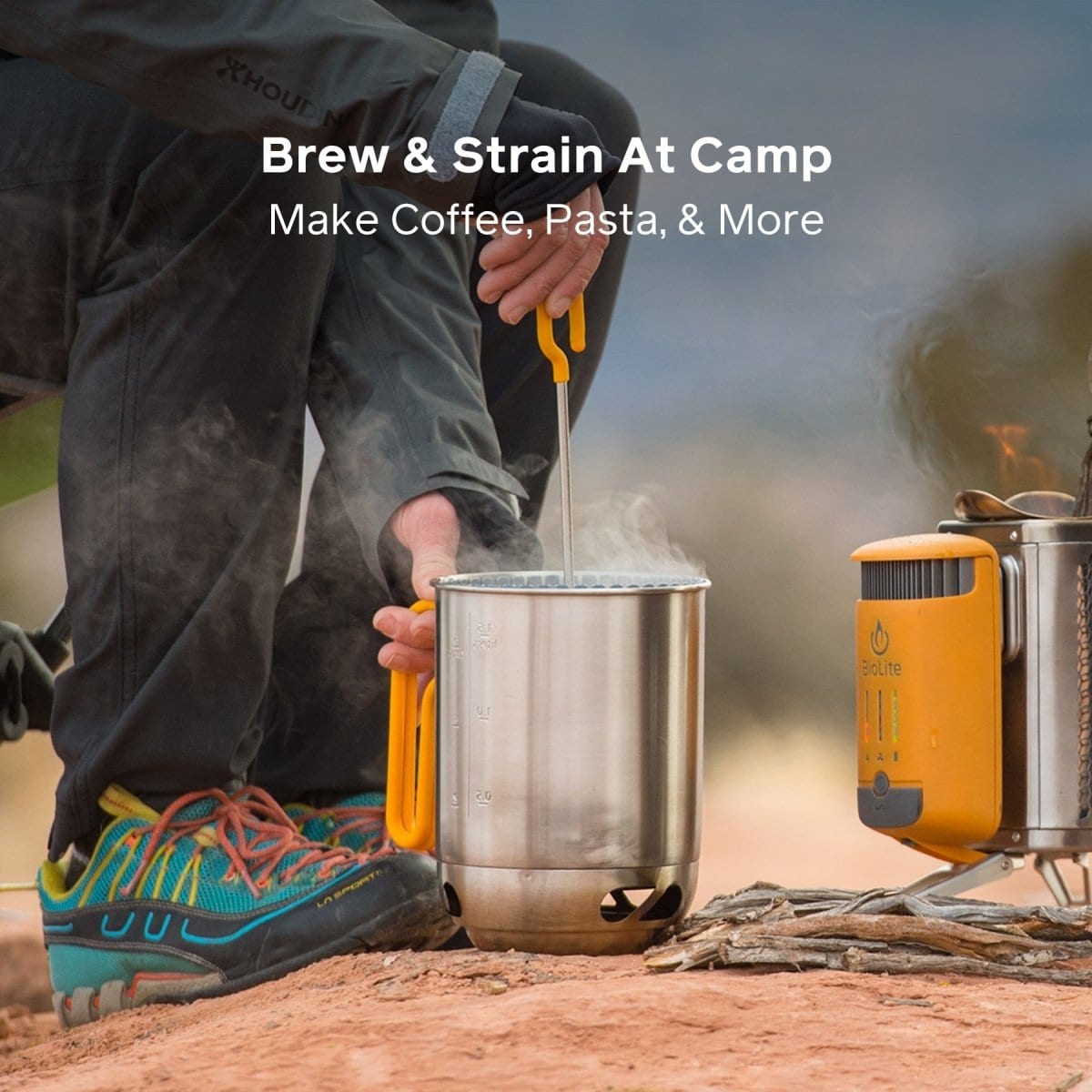 Coffee Percolator Camping BioLite CampStove 2+ Complete Cook Kit